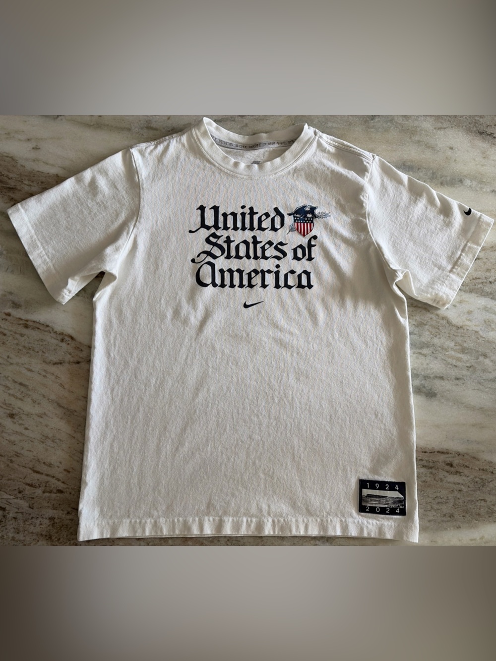 Nike Team USA United States of America T-Shirt 1924 2024 Olympics White Small S